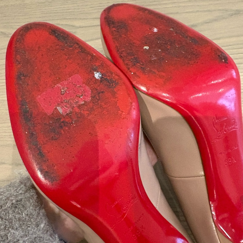 Christian Louboutin 85mm Nude Patent Leather Pumps 39.5 Summer - Picture 11 of 13